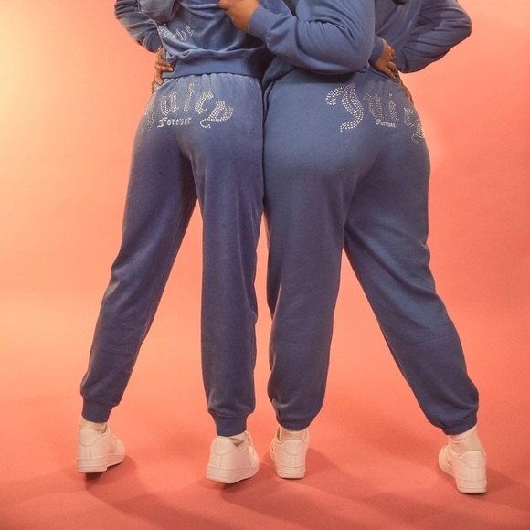 Juicy Couture Pants - Juicy Couture x Forever 21 Blue Velour Joggers